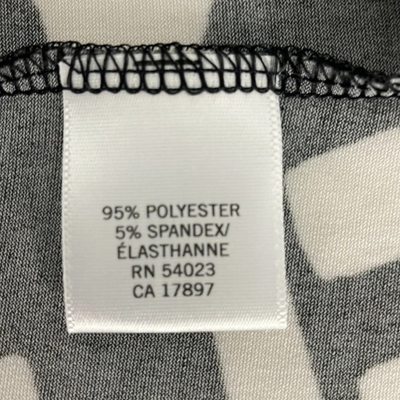 Banana Republic Factory Wrap Dress Midi Size XS Black White Abstract Print - Picture 8 of 11